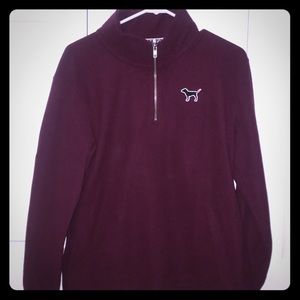 VS PINK fleece half zip